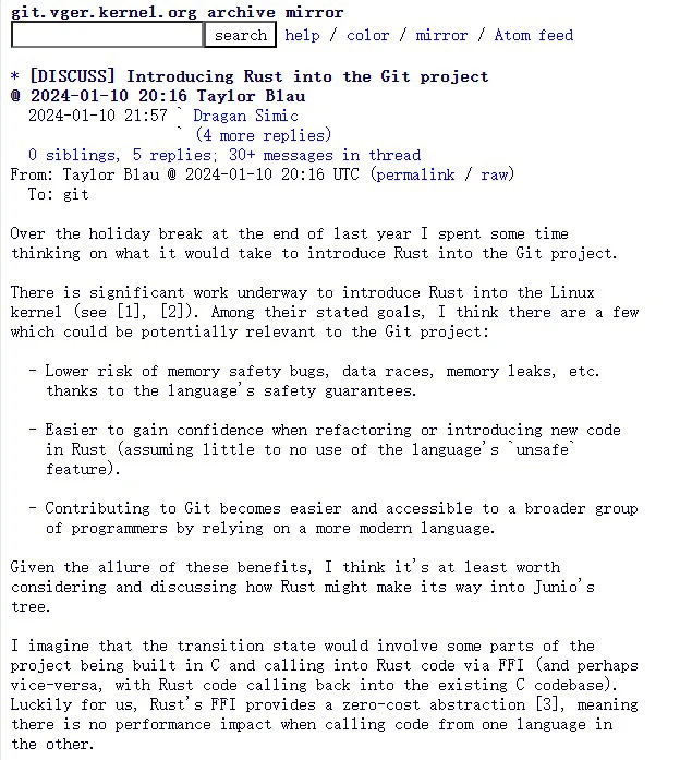 Git开发者正讨论引入Rust语言的可能性-趣奇资源网-第3张图片 Git开发者正讨论引入Rust语言的可能性-趣奇资源网-第3张图片